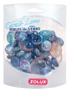 Stikla oļi Zolux Caraib Loves, 0.4 kg, zila krās./oranža krās.
