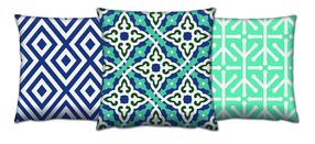 Dekoratyvinė pagalvėlė Mioli Decor Set, įvairių spalvų/mėlyna sp./turkio sp., 43 cm x 43 cm, 3 vnt.
