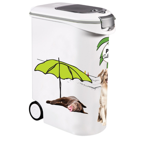 Mājdzīvnieku barības uzglabāšanas kaste Curver Pets Collection/Dogs, 23 l, 49.3 cm x 27.8 cm x 60.5 cm, balta krās.