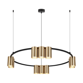 Lampa karināms Milagro Genesis ML0375, GU10, 10 x 8 W, zelta krās. / melna krās., 5.6 x 8.9 cm