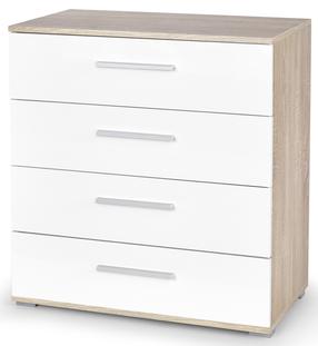 Kumode Lima KM-3, ozola krās./balts krās., 82 cm x 77 cm x 40 cm