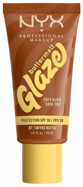Жидкая основа для макияжа NYX Professional Makeup Buttermelt Glaze, SPF 30, toffee butta цв., 07, 30 мл