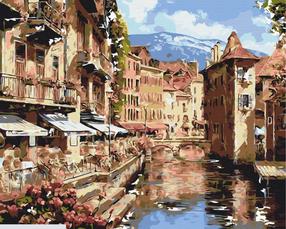 Картина по номерам Picture Paint It! Town On The River, многоцветный