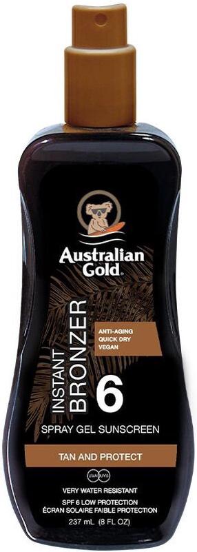 Izsmidzināms līdzeklis iedeguma kopšanai ķermenim Australian Gold Instant Bronzer SPF6, 237 ml