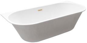 Vann, sisseehitatav Besco Vica Slim+, 170 cm x 80 cm x 47 cm, ovaalne, valge v./kroom v.