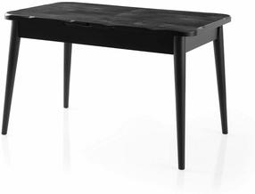 Valgomojo stalas išskleidžiamas Kalune Design Crea, juoda sp., 130 - 164 cm x 80 cm x 75 cm