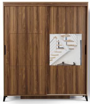 Spinta Kalune Design Pasific Home Fuga 150, riešuto sp., 150 cm x 60 cm x 216 cm, su veidrodžiu