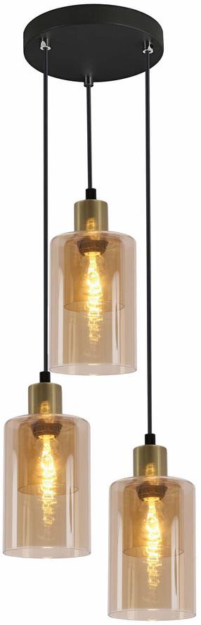 Светильник потолочный Candellux Lighting Doppio 33-51622, E14, 3 x 40 Вт, янтарный цв. / черный цв.