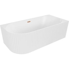 Ванна со стенкой, свободно устанавливаемая Mexen Gia Right, 150 см x 75 см x 58 см, овальная, медный цв./бело-матовый цв.
