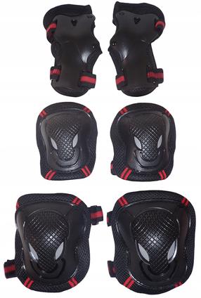 Комплект защитного снаряжения KUBIsport 3in1, L, черный цв.