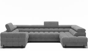 Kampinė sofa Fectory, šviesiai pilka, 205 x 346 cm x 93 cm