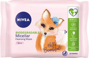 Mitrās salvetes sejai Nivea Hello Beautiful! 3in1, 25 gab.