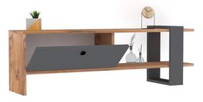 TV galds Kalune Design Ova, antracīta krās./brūna krās., 120 cm x 25 cm x 36.8 cm