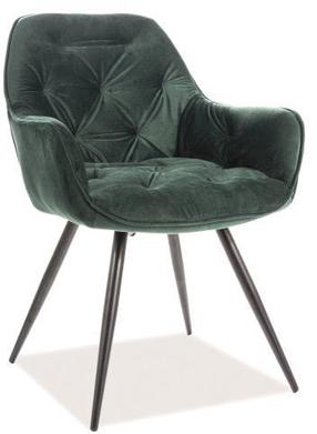 Valgomojo kėdė Modern Cherry Velvet, žalia sp., 43 cm x 57 cm x 87 cm