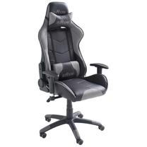 Spēļu krēsls MC Akcent McRacing 6, 58 x 69 x 125 - 135 cm, melna krās./pelēka krās.