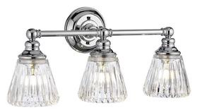 Светильник настенный Elstead Lighting Keynes, G9, 3000 °К, 3 x 3 Вт, прозрачный цв. / хромовый цв., 56 x 16.7 см