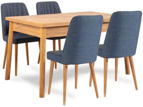 Valgomojo komplektas Kalune Design Santiago 1048 - 1 A, pušies sp./tamsiai mėlyna sp.