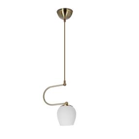 Šviestuvas kabinamas Candellux Lighting Serano, E27, 1 x 60 W, balta sp. / bronzos sp.