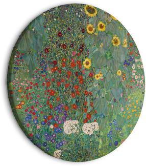 Apvali reprodukcija ant drobės Artgeist Country Garden With Sunflowers, Gustav Klimt - Multi-Colored Flowers, 60 cm x 60 cm