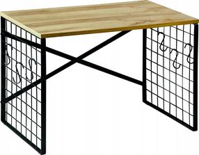 Riiul Kesper, 32.5 cm x 52 cm x 36.5 cm, lamineeritud puitlaastplaat (lmdp)/metall, must v./pruunikas v.
