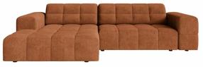 Kampinė sofa Cosmopolitan Design Chicago Eden 10, brick red s., kairinė, 167 x 234 cm x 78 cm