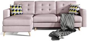 Kampinė sofa Asgard L Soro 61, Zigzag 53, rožinė sp., 162 x 248 cm x 93 cm