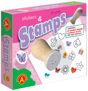 Kleebiste ja templite komplekt Alexander Stamps And Stickers For Girls, valge v./roosa v./violetne v.