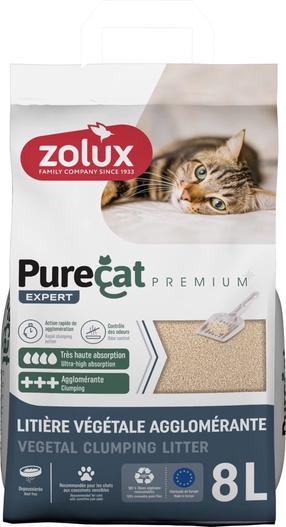 Kaķu smiltis Zolux Purecat Premium, organiskās (cementējošās), 8 l