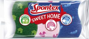 Kempinė valymui Spontex Sweet Home, įvairių spalvų, 3 vnt.