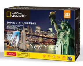 3D пазл Cubicfun National Geographic Empire State Building, 25 см x 20 см, 66 шт., коричневый цв.