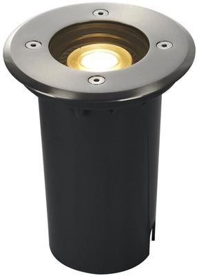 Įleidžiamas lauko šviestuvas SLV Solasto 120, 6W, GU10, IP67, nerūdijančiojo plieno sp., 12 cm x 13.6 cm