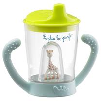 Puodelis su snapeliu Vulli Sophie La Girafe Non-Spill Cup, 180 ml, 6+ mėn., plastikas, mėlyna sp./žalia sp.