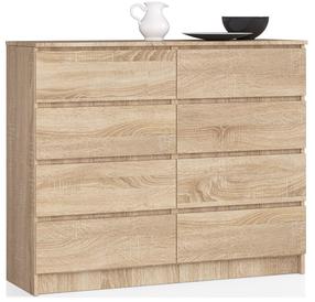 Komoda Akord K140 8SZ CLP, sonoma ąžuolo sp., 99 cm x 138 cm x 40 cm