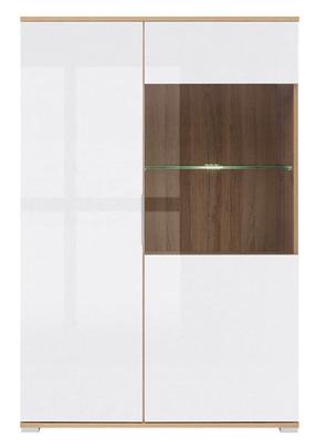 Vitrina Zele REG1W1D/90, ąžuolo/balta, 90 cm x 41 cm x 132.5 cm