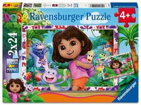 Dėlionė 2in1 Ravensburger Dora, 19 cm x 28 cm, 48 vnt., įvairių spalvų