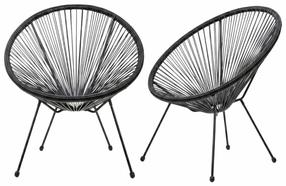 Āra krēslu komplekts Homla Acapulco Fiesta 789151, melna krās., 73 cm x 70 cm x 80 cm, 2 gab.