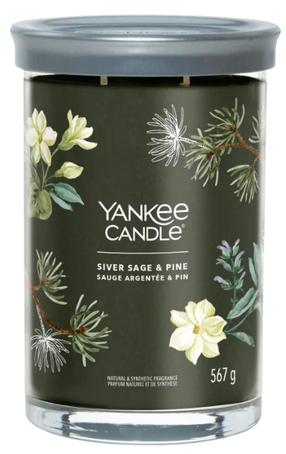 Svece, aromātiskā Yankee Candle Signature Silver Sage & Pine, 60 - 100 h, 567 g, zaļa krās.