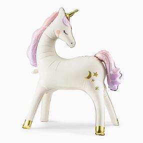 Fooliumist õhupall erikujuga PartyDeco Unicorn, valge v.