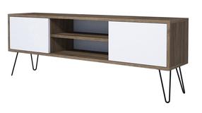 TV staliukas Kalune Design Eva, balta sp./riešuto sp., 140 cm x 30 cm x 50 cm