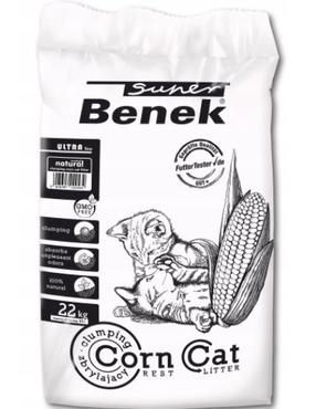 Kaķu smiltis Super Benek Corn Cat Ultra Natural, organiskās (cementējošās), 35 l