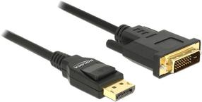 Провод Delock Displayport 1.2 male, DVI 24+1 male, 2 м, черный цв.