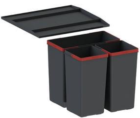 Atliekų rūšiavimo sistema Franke Easysort 450-1-2, 1 × 14,5 l, 2 × 7,5 l l, pilka sp.