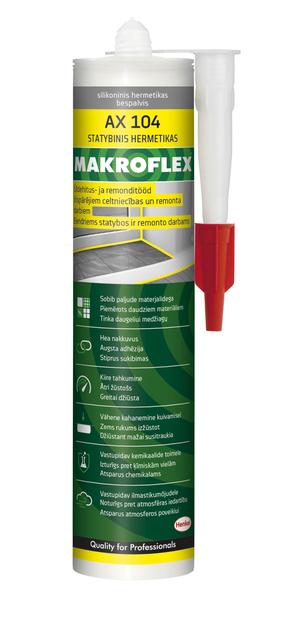 Строительный герметик Makroflex AX 104 Universal Silicone, 0.3 л, прозрачный цв.