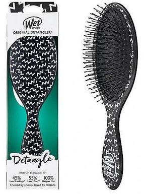 Matu ķemme Wet Brush Hipster Detangler, balta krās./melna krās.