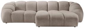 Kampinė sofa Micadoni Home Diana Bub3, tamsaus smėlio spalva, dešininė, 294 x 182 cm x 72 cm