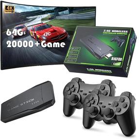 Žaidimų konsolė, dvigubas belaidis valdiklis Game Stick 4K 20000 žaidimai 64GB
