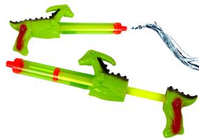 Rotaļlietu ūdens pistole Lean Toys Dinosaur, 40 cm Zaļa krās.