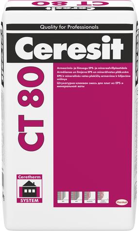 Armavimo mišinys apšiltinimo sistemų Ceresit CT80, 25 kg, pilka sp.