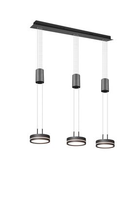 Šviestuvas kabinamas Trio Franklin 326510142, LED, 3000 °K, 3 x 9 W, pilka sp. / pilka sp.