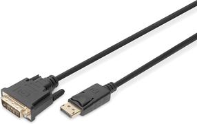 Кабель Digitus DB-340301-030-S Displayport Male, DVI-D Male, 3 м, черный цв.